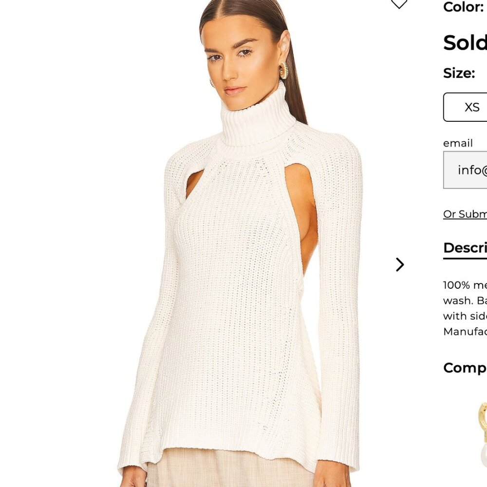 Cult Gaia  lapis knit sweater in white - Small